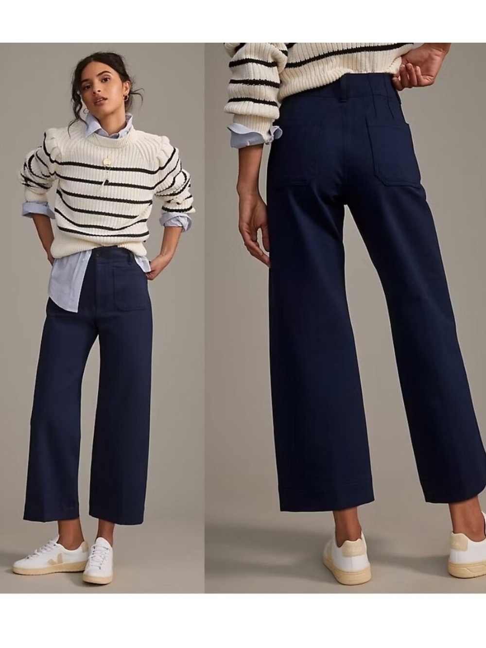 Anthropologie Maeve The Colette Ponte Crop Wide-Leg Pants Size 26 Tall NWT Boho